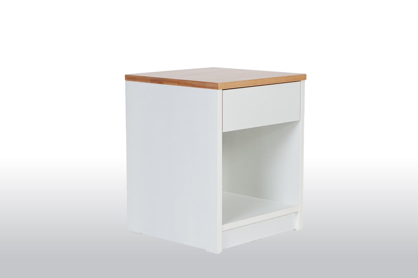 Nachttisch, Nachtschrank, Beistelltisch, Nachtkommode mit Schublade Weiß Matt