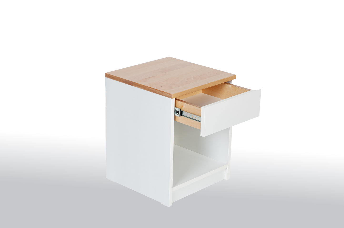 Nachttisch, Nachtschrank, Beistelltisch, Nachtkommode mit Schublade Weiß Matt