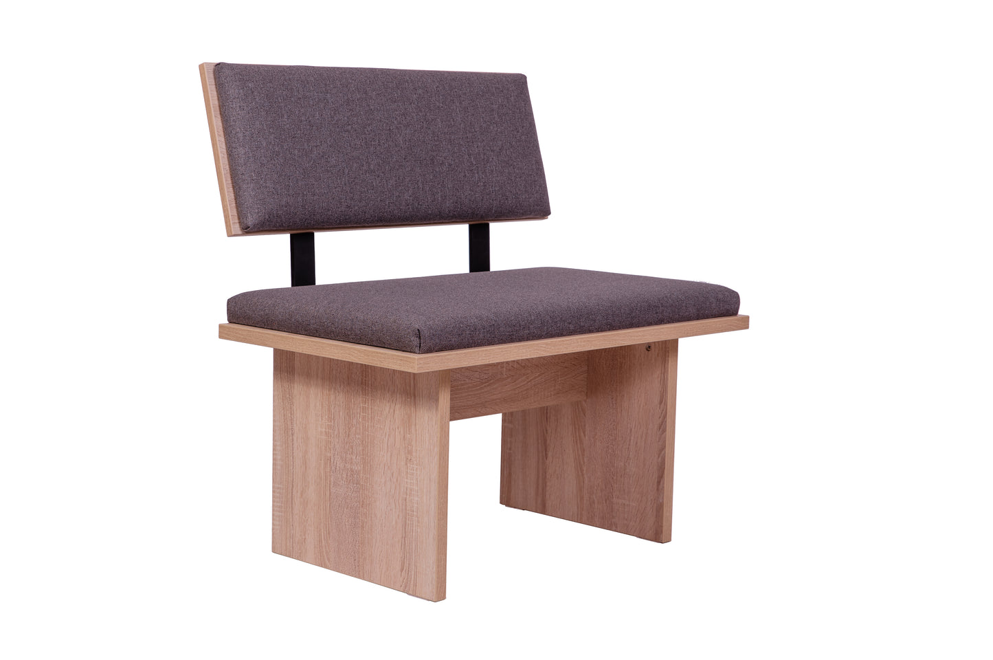 Sitzbank 'Die Stilvolle', 85 cm mit Lehne, Stoff Grau