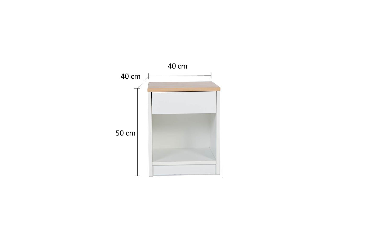 Nachttisch, Nachtschrank, Beistelltisch, Nachtkommode mit Schublade Weiß Matt