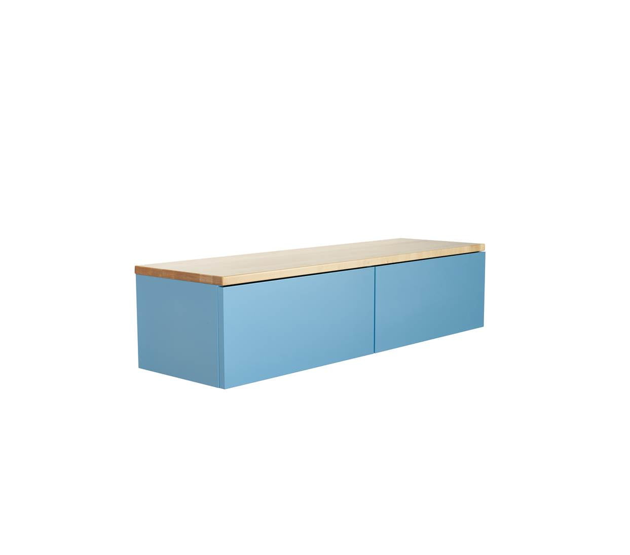 Wandboard Schlüsselkasten Flur mit Schublade für Wandbefestigung Blau – kundler-home