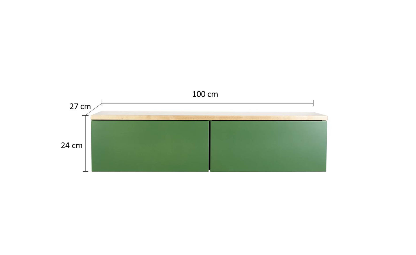 Wandboard Schlüsselkasten Flur mit Schublade für Wandbefestigung Matcha Grün