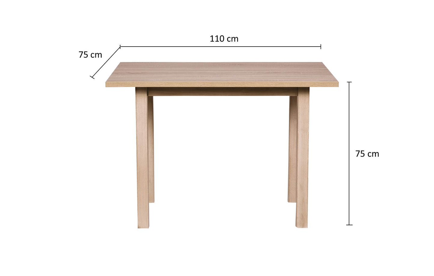 Esstisch 'Der Moderne', 4-Fuß Tisch, Füße Massivholz, 110x75 cm