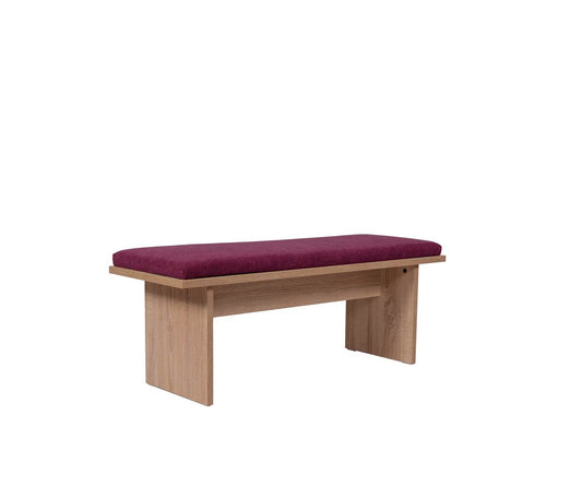 Sitzbank 'Die Stilvolle', 125cm, Stoff Bordeaux