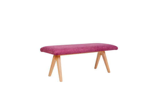 Sitzbank 'Die Natürliche', 125cm, Stoff Bordeaux