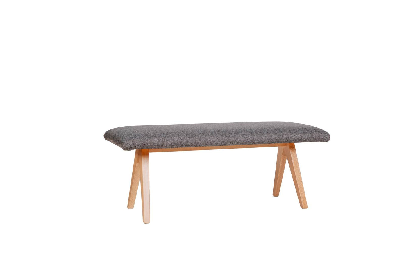 Sitzbank 'Die Natürliche', 125cm, Stoff Grau
