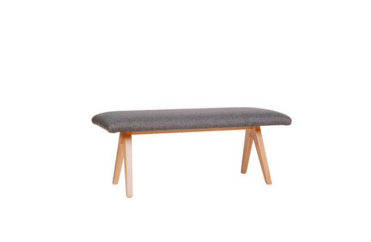 Sitzbank 'Die Natürliche', 125cm, Stoff Grau