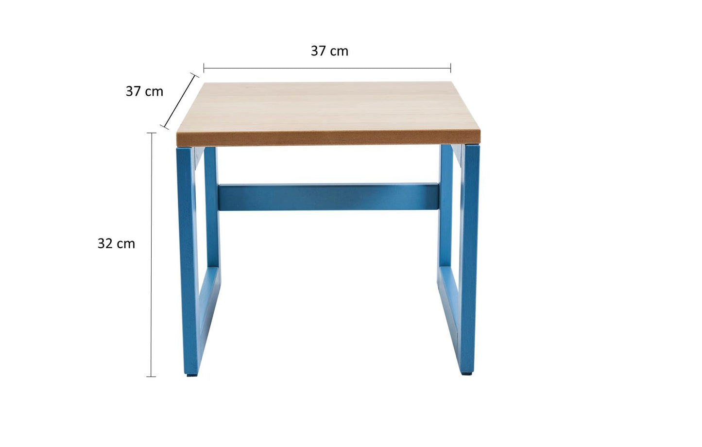 Kinderhocker 'Der Josef', Birke Echtholz, L37cm, Pastell Blau