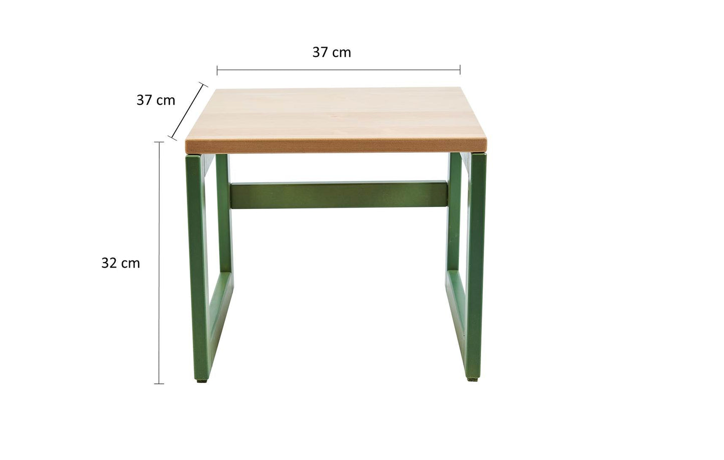 Kinderhocker 'Der Josef', Birke Echtholz, L37cm, Matcha Grün