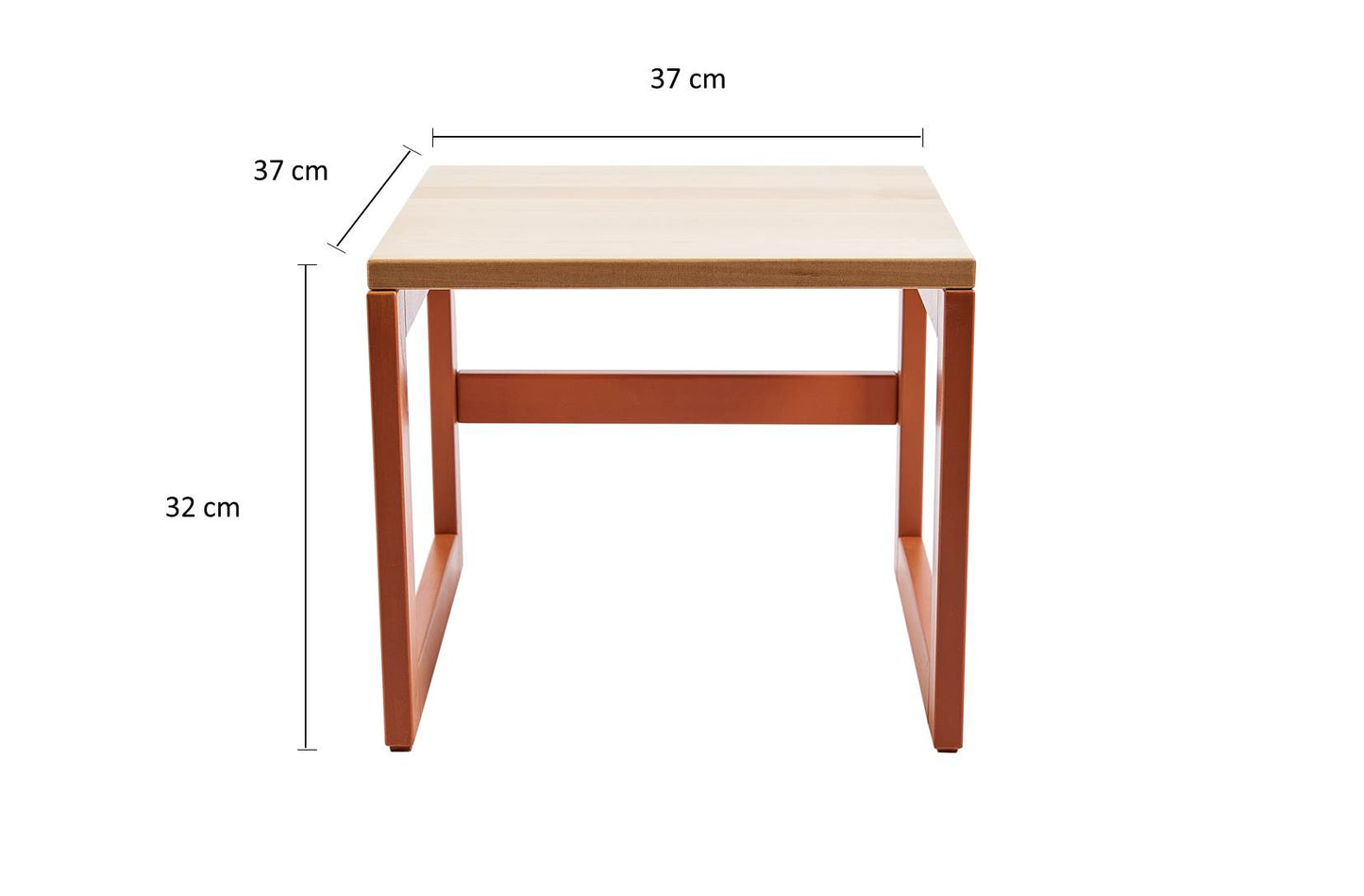 Kinderhocker 'Der Josef', Birke Echtholz, L37cm, Sunset Orange