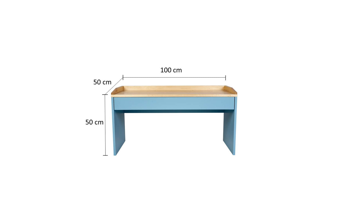 Kinderschreibtisch, Spieltisch, Kindertisch, Schreibtisch für Kinder mit Schublade Blau Pastell