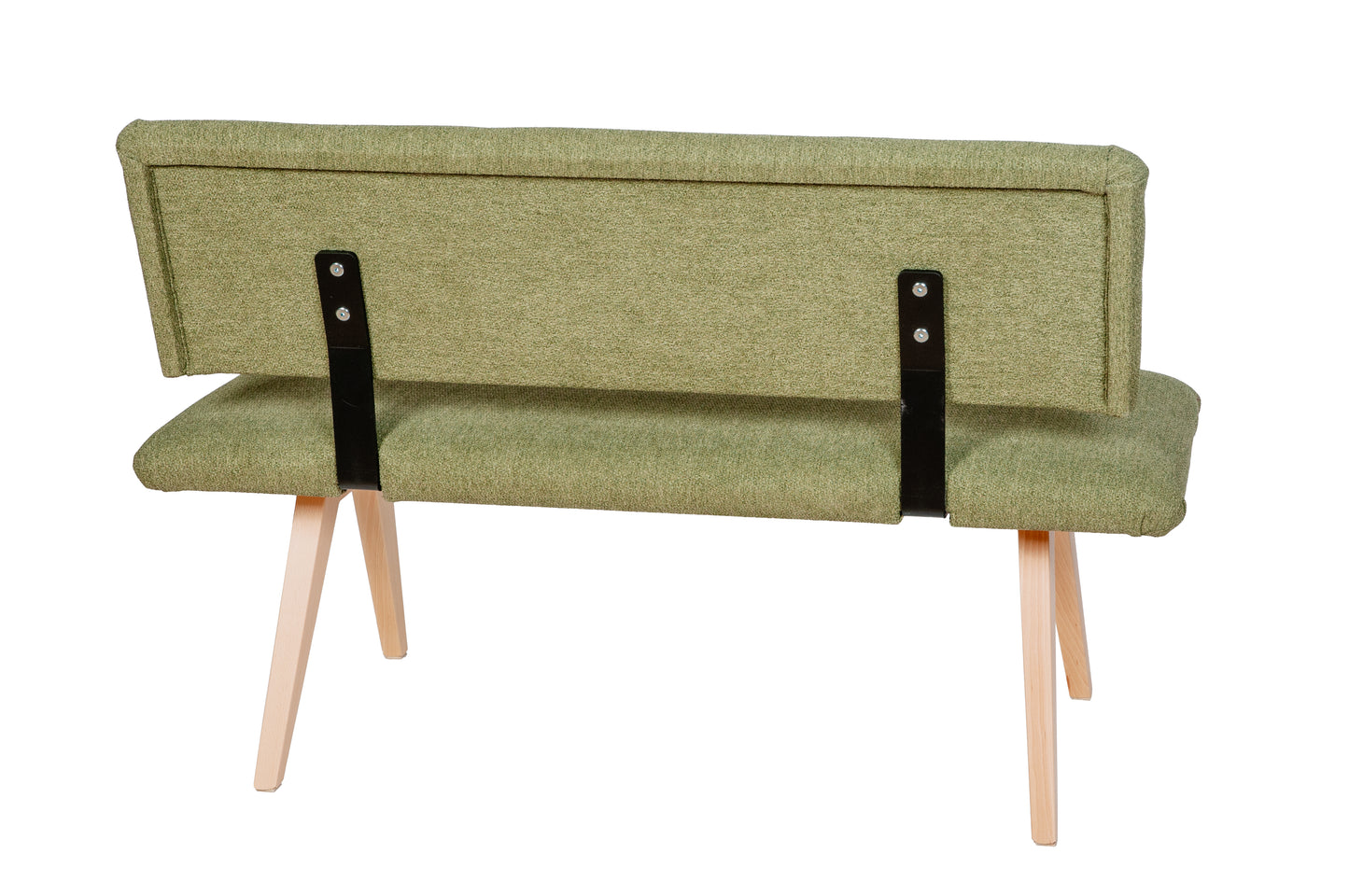 Sitzbank 'Die Natürliche', 125 cm mit Lehne, Stoff Grün