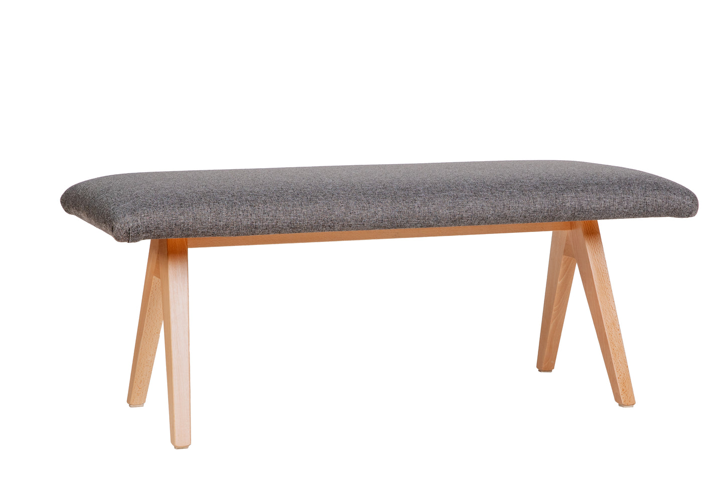 Sitzbank 'Die Natürliche', 125cm, Stoff Grau