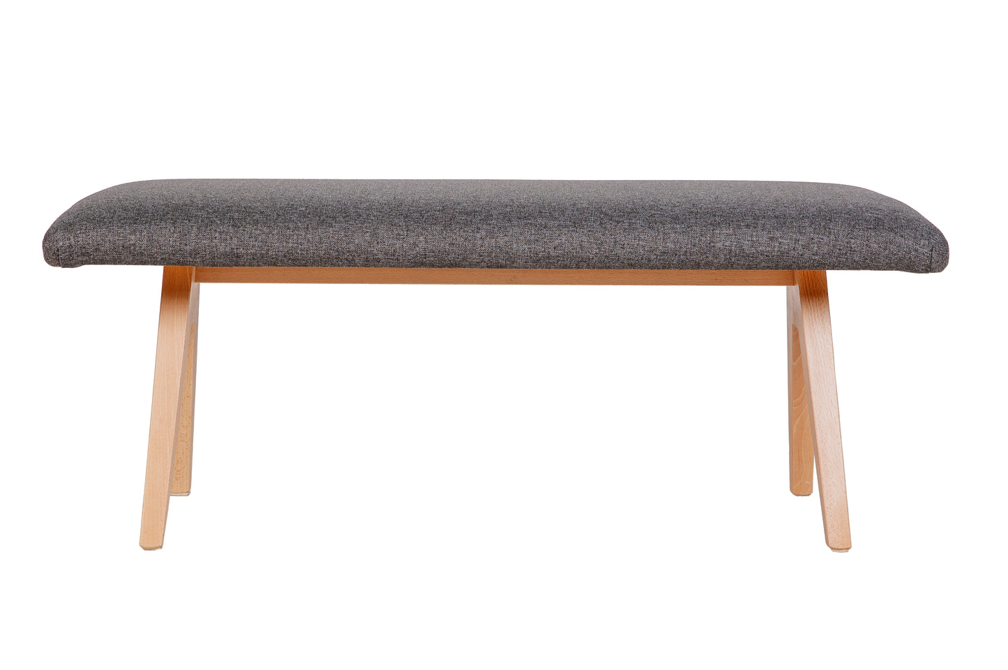 Sitzbank 'Die Natürliche', 125cm, Stoff Grau