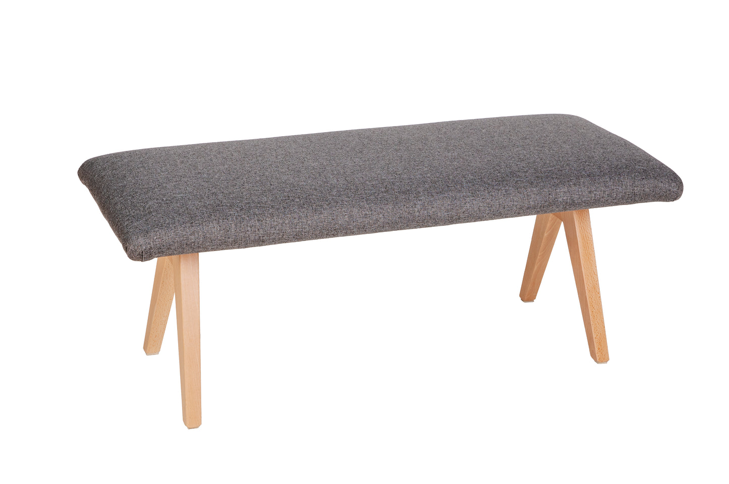 Sitzbank 'Die Natürliche', 125cm, Stoff Grau