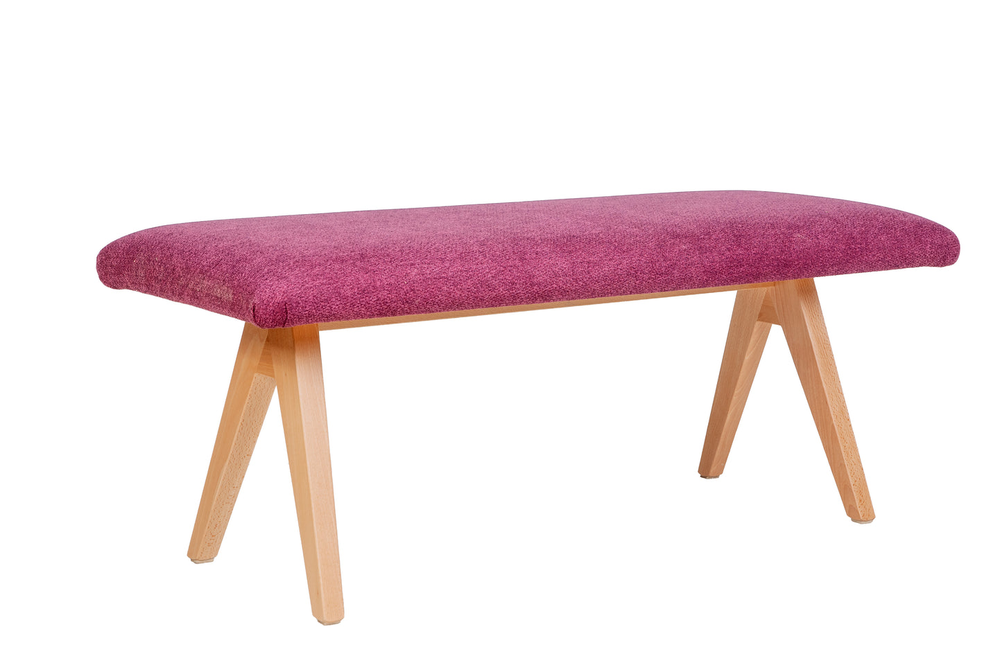 Sitzbank 'Die Natürliche', 125cm, Stoff Bordeaux