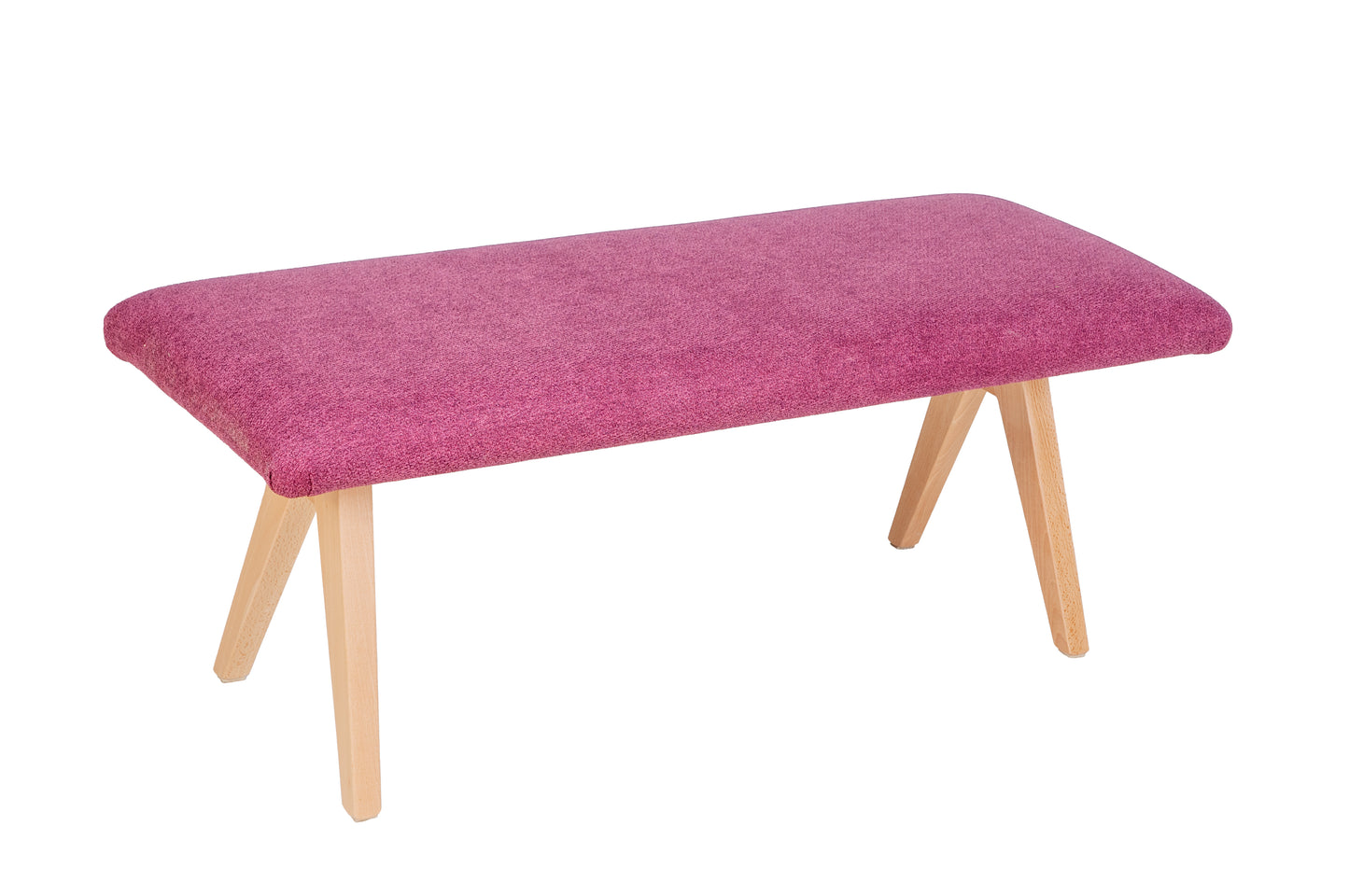 Sitzbank 'Die Natürliche', 125cm, Stoff Bordeaux