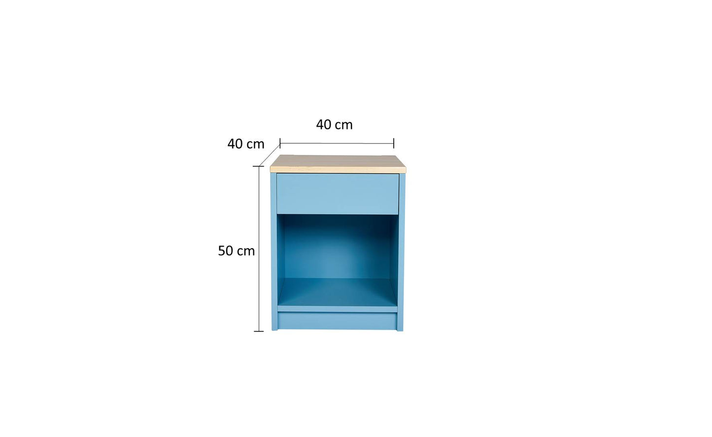 Nachttisch, Nachtschrank, Beistelltisch, Nachtkommode mit Schublade Blau Pastell