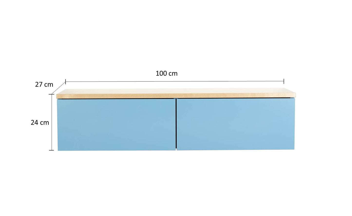 Wandboard Schlüsselkasten Flur mit Schublade für Wandbefestigung Blau Pastell