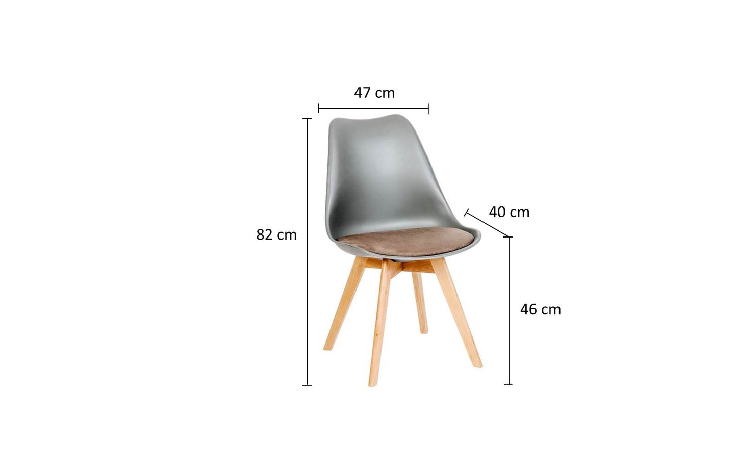 Stuhl 'Der Moderne', Füße Massivholz Buche, gepolstert, Stoff Braun, 2er Set