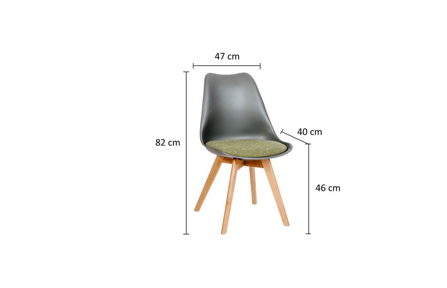 Stuhl 'Der Moderne', Füße Massivholz Buche, gepolstert, Stoff Grün, 2er Set