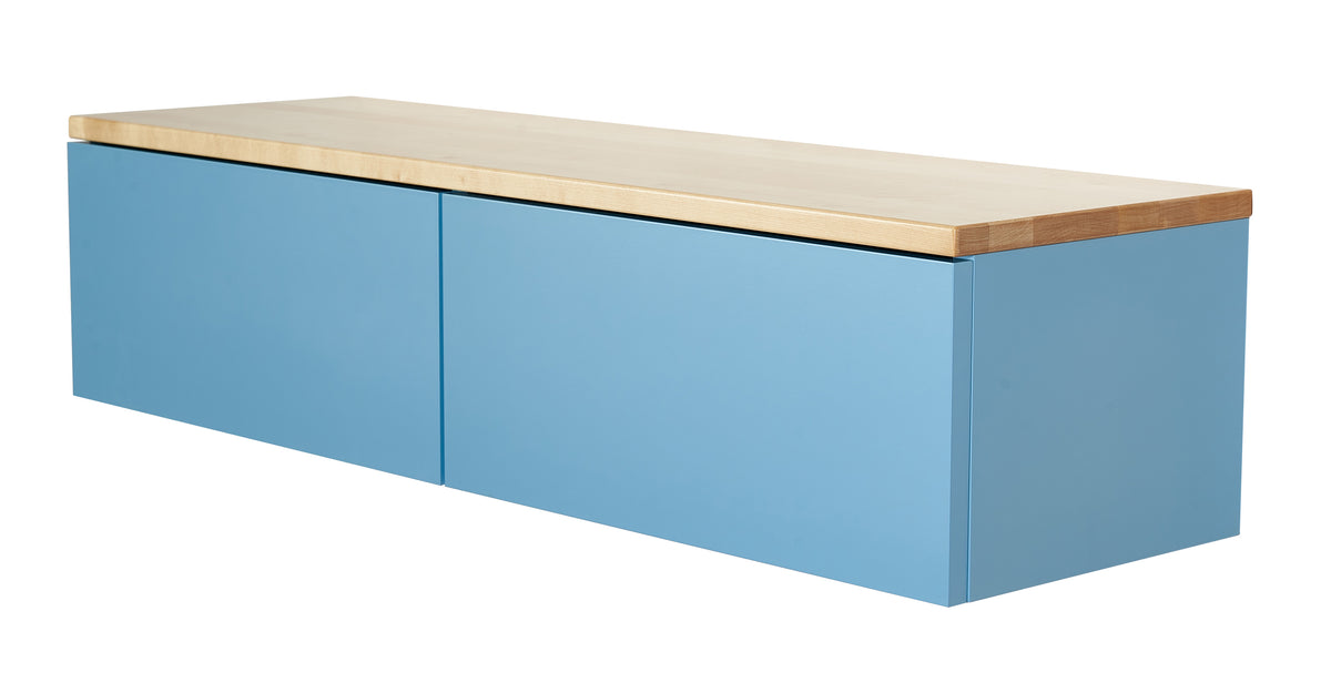 Wandboard Schlüsselkasten Flur mit Schublade für Wandbefestigung Blau – kundler-home