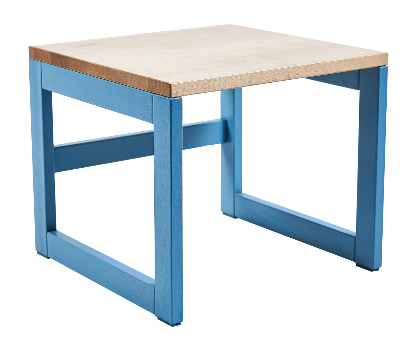 Kinderhocker 'Der Josef', Birke Echtholz, L37cm, Pastell Blau