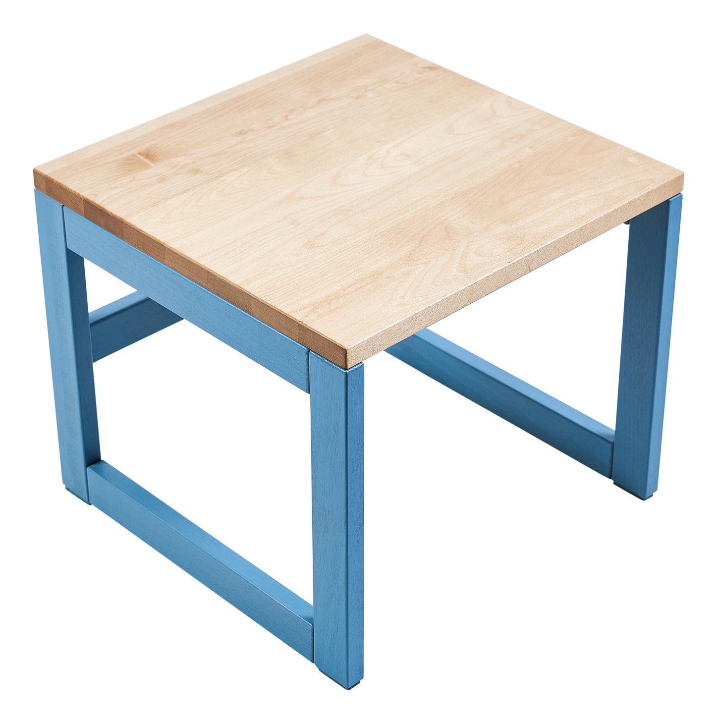 Kinderhocker 'Der Josef', Birke Echtholz, L37cm, Pastell Blau