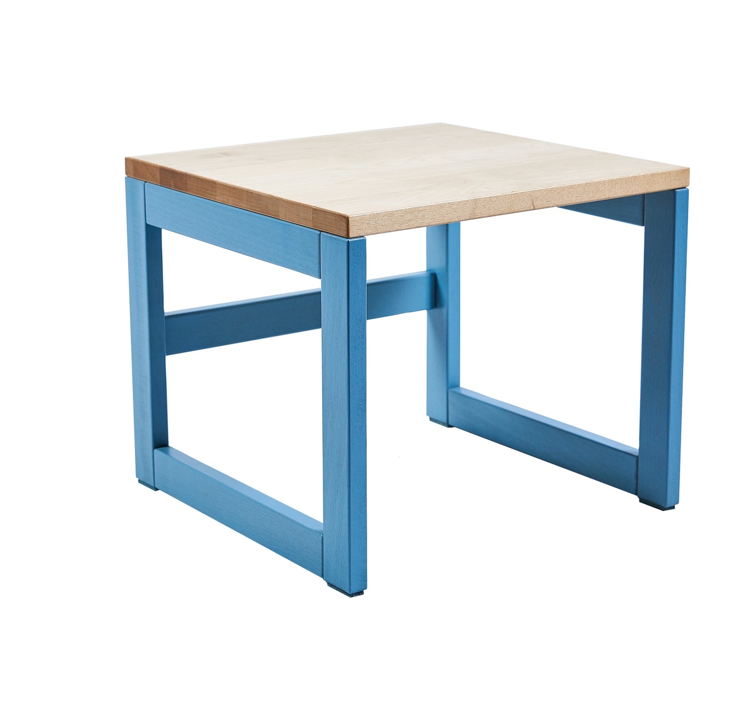 Kinderhocker 'Der Josef', Birke Echtholz, L37cm, Pastell Blau